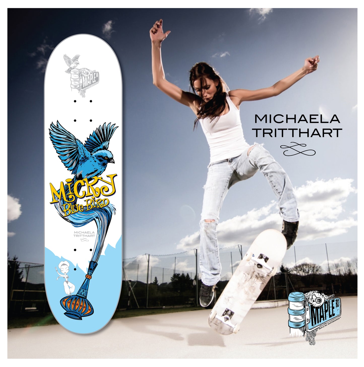 MAPLE ROAD SKATEBOARDS MICKY BLUEBIRD TRIBUTE DECK